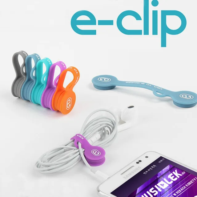 5pcs/lot colorful silicone Clip Cell Phone Earbuds Wire Cable