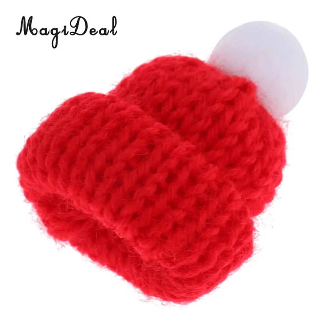 Lovely Miniature Mini Knit Hats for 1:12 Scale Dollhouse Miniature Home Shop Accessories Dolls House Interior Decoration Red