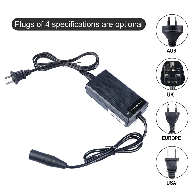 Excellent 54V / 42V Microphone Plug 110V-240V Li-ion Electric Bicycle Battery Charger AU EU US UK Output E Bike Charger 0