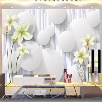 

Customized Large Mural 3d Abstract Circle Flower 3d Wall Mural Wallpaper for Living Room Sofa Background 3d Photo Mural Fresco