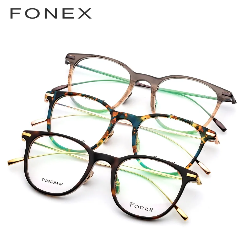 Ацетат B титановая оправа для очков, мужские ультралегкие винтажные круглые очки для близорукости, оптические оправы для очков, женские очки 9135