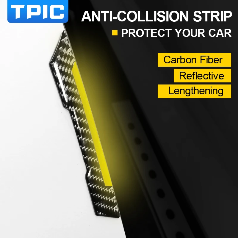 

4PCS Carbon fiber car door side Anti-collision Strips Stickers For Mercedes W204 W205 W212 BMW E90 E60 F30 Mustang Subaru BRZ