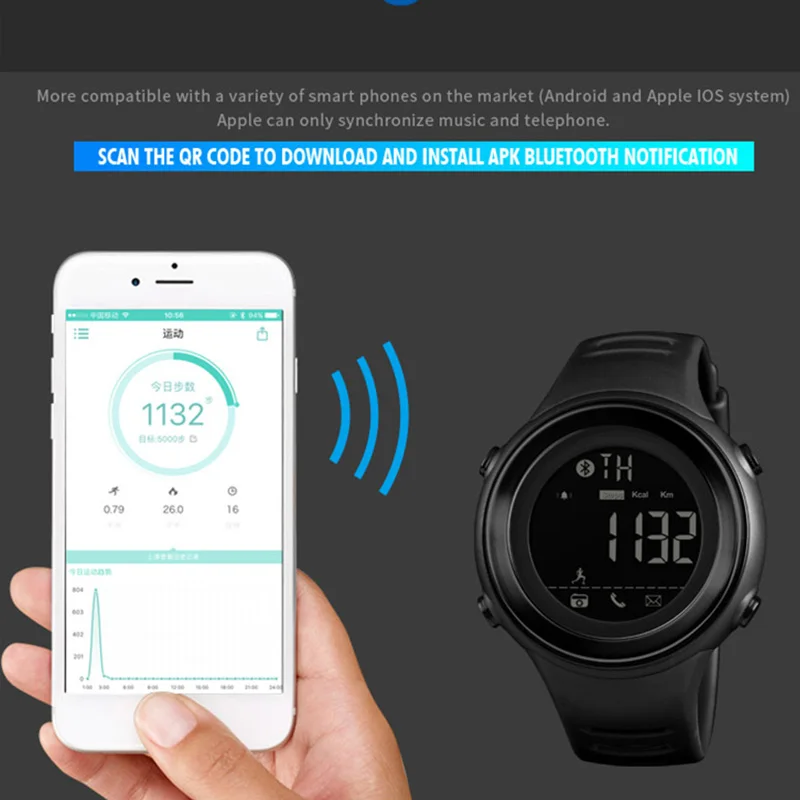 Смарт часы мужские с Bluetooth шагомером подсчетом калорий|Цифровые часы| |