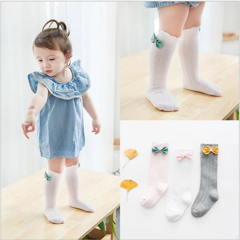 Cozy Princess Baby Girls Socks Knee High With Bow Socks Girl Sweet Baby