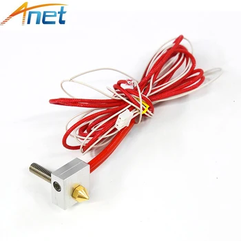 

DIY Hot End Kit 0.4mm Nozzle 40mm Extruder Throat 12V Heater Thermistor Aluminum Heater Block For Anet A6 A3 3D Printer Printing