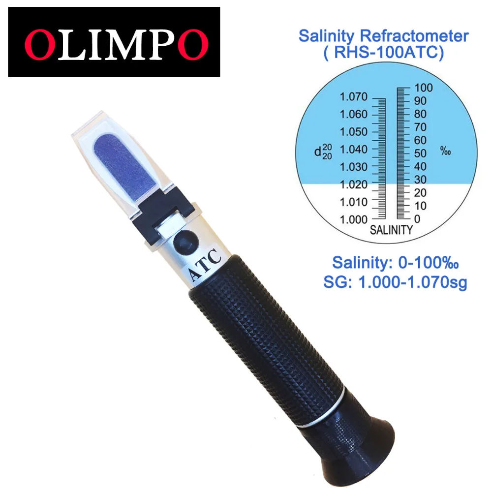 Olimpo RHS-100ATC аквариумный рефрактометр 0-10% соленость 1,000-1,070 соль SG морской соленомер