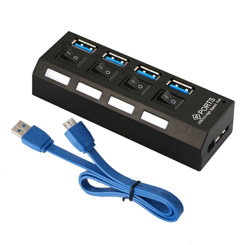 

TWOBRO 4/7 Ports USB HUB 3.0 Portable Micro USB 3.0 HUB Splitter With Power Adapter For PC Laptop Up to 5Gbps USB Splitter hub