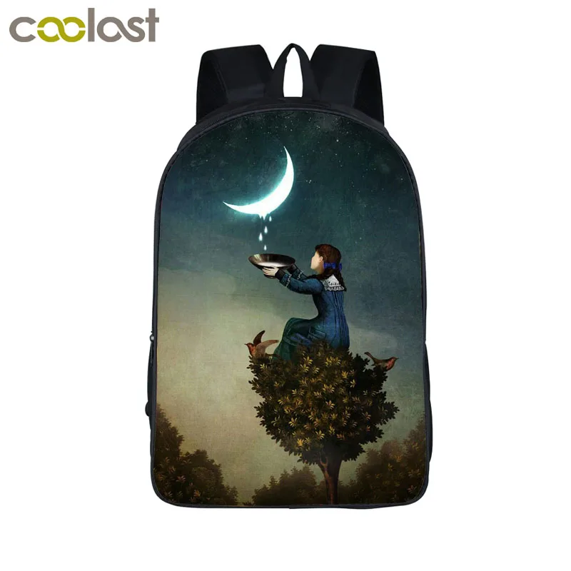 

Fantasy Moon Girls Backpack For Teenagers Girls School Backpack Children Cartoon Backpacks Women Travel Bag Kids School Bags