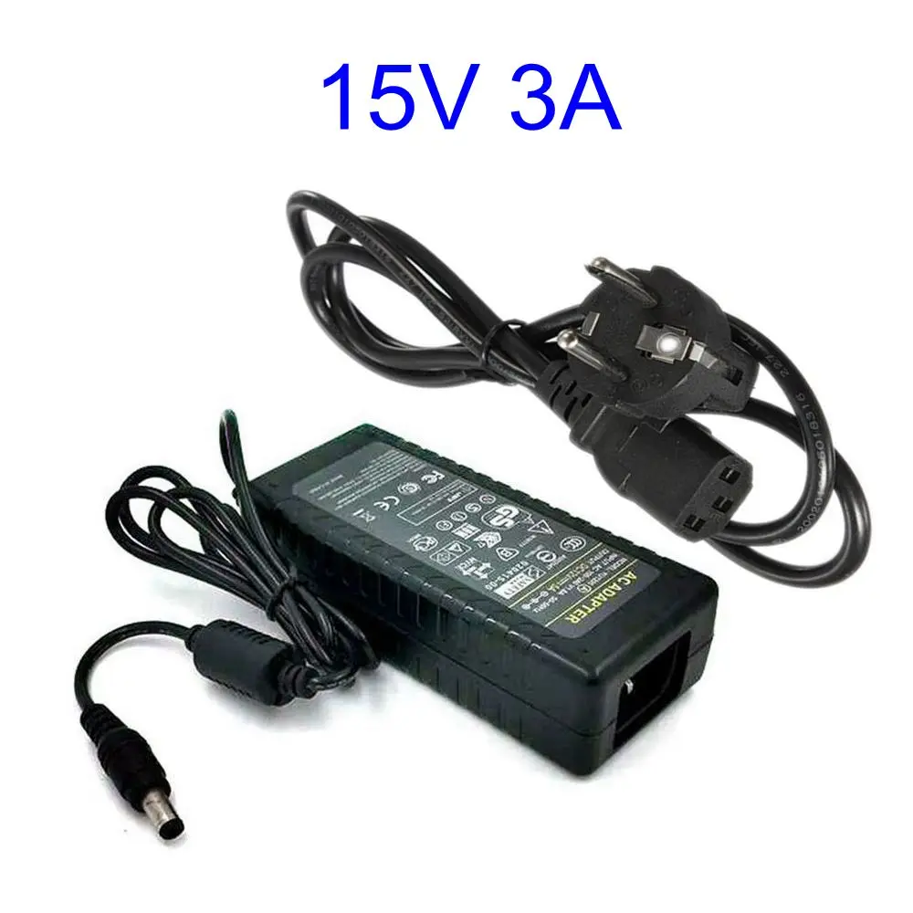 15V3A AC DC Adapter Charger 15V 3A 45W Switch Power Supply