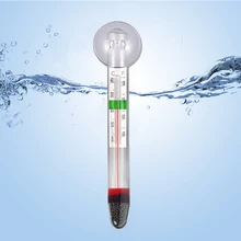 Аквариумный термометр, погружной стеклянный резервуар для рыб, измерение температуры воды, водонепроницаемая присоска