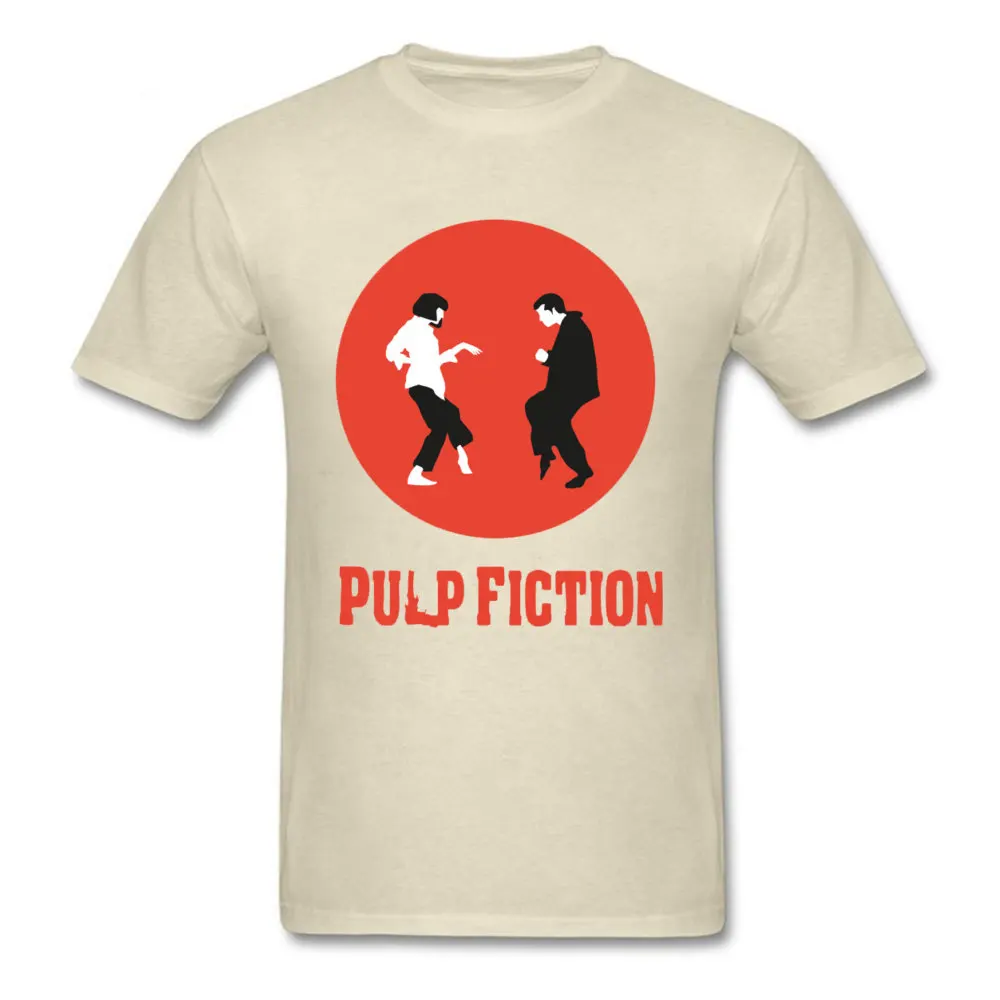 Printed On Pulp-Fiction190618 Short Sleeve Summer/Autumn Tops Shirt Fashion Crew Neck 100% Cotton Tshirts Young T Shirts Pulp-Fiction190618 beige