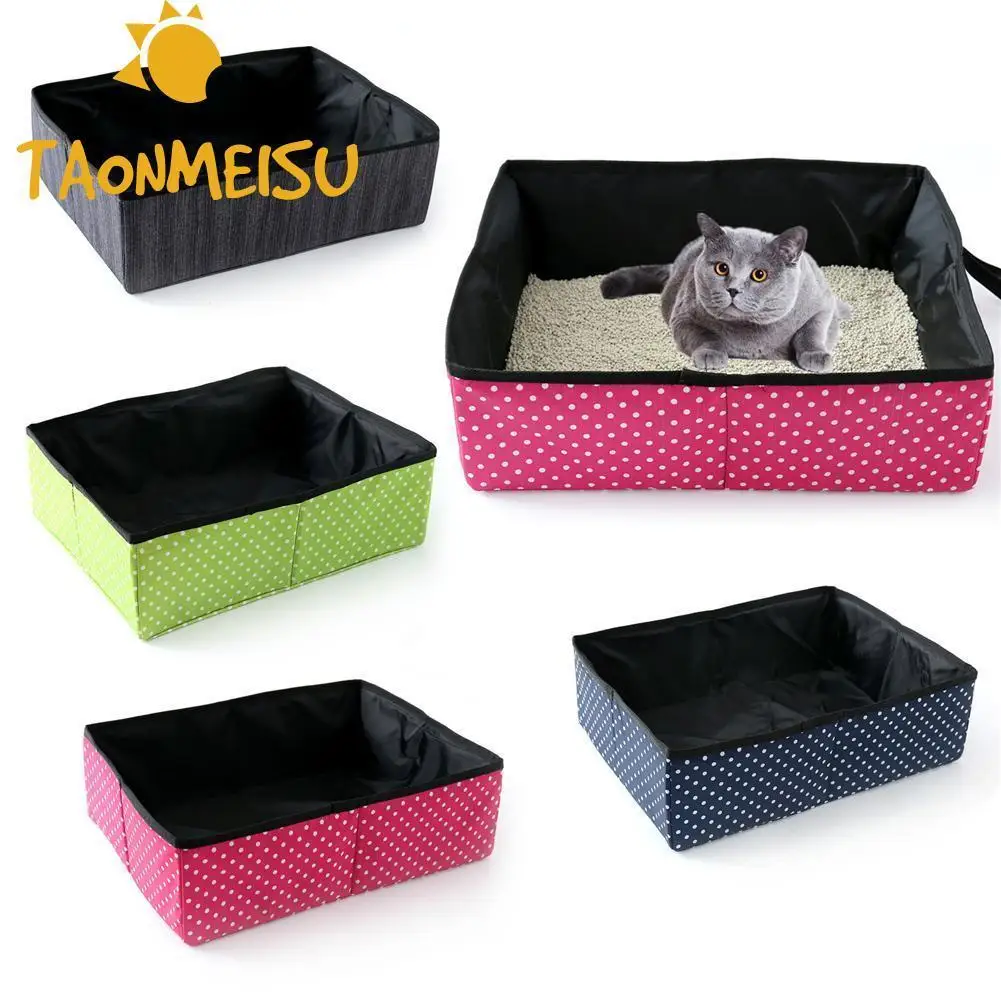 

Foldable Cat Toilet Portable Collapsible Dog Cat Litter Box Pan box Water-resistant Oxford Fabric for pet Cats Dogs Chihuahua