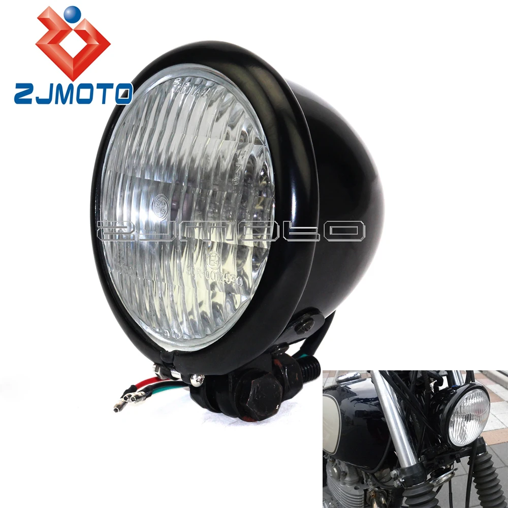 Custom Cafe Racer Headlight Emark Motorcycle Halogen Lamp Headlamp