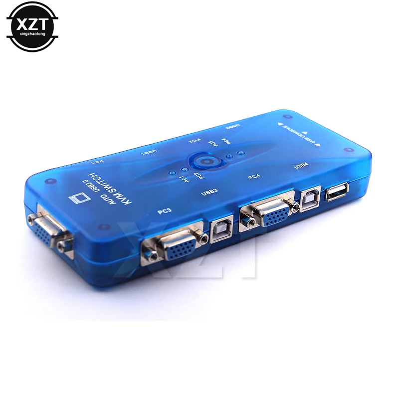 USB2.0 автоматический KVM переключатель 4 Порты селектор VGA для печати автоматическое переключение мониторная коробка vga-разветвитель 4 проходит для контроля уровня сахара в крови с коврик для мыши и клавиатуры