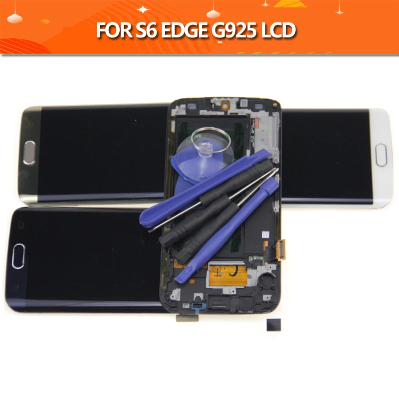 

5.1'' SUPER AMOLED Display for SAMSUNG Galaxy S6 edge LCD G925 G925I G925F Touch Screen Digitizer+Frame+Tools