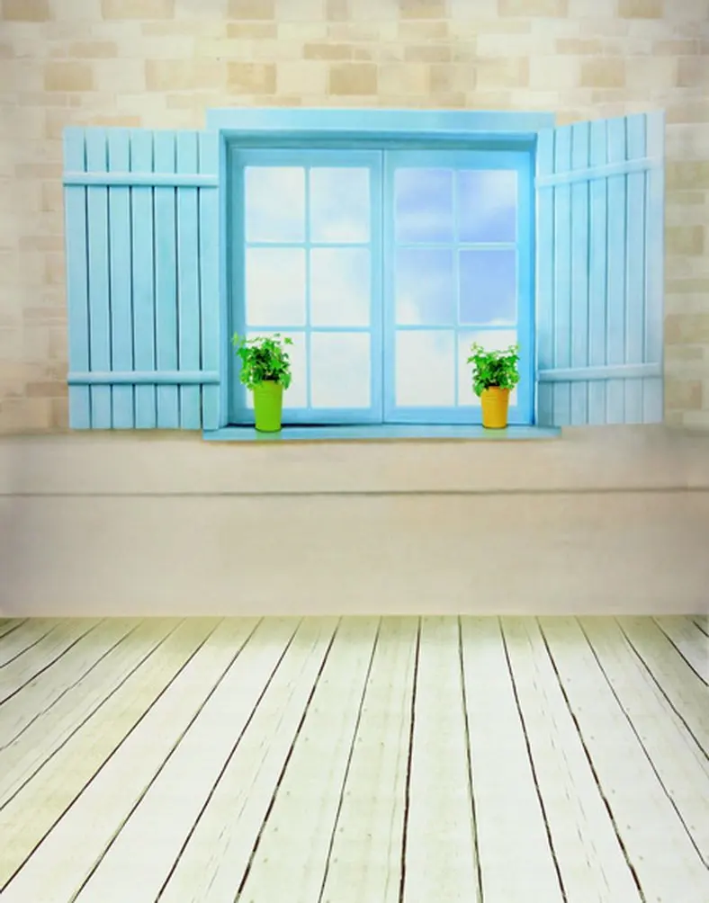 

5x7ft Wooden Floor Window Photography Backdrops Photo Props Studio Background