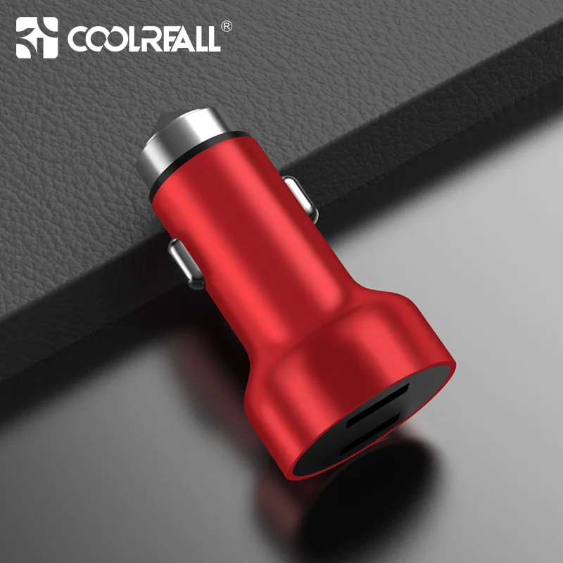 Coolreall 5V 3.1A цифровой светодиодный дисплей двойной USB Автомобильное зарядное устройство для iPhone samsung планшет адаптер для путешествий Быстрая зарядка для Xiaomi - Тип штекера: red