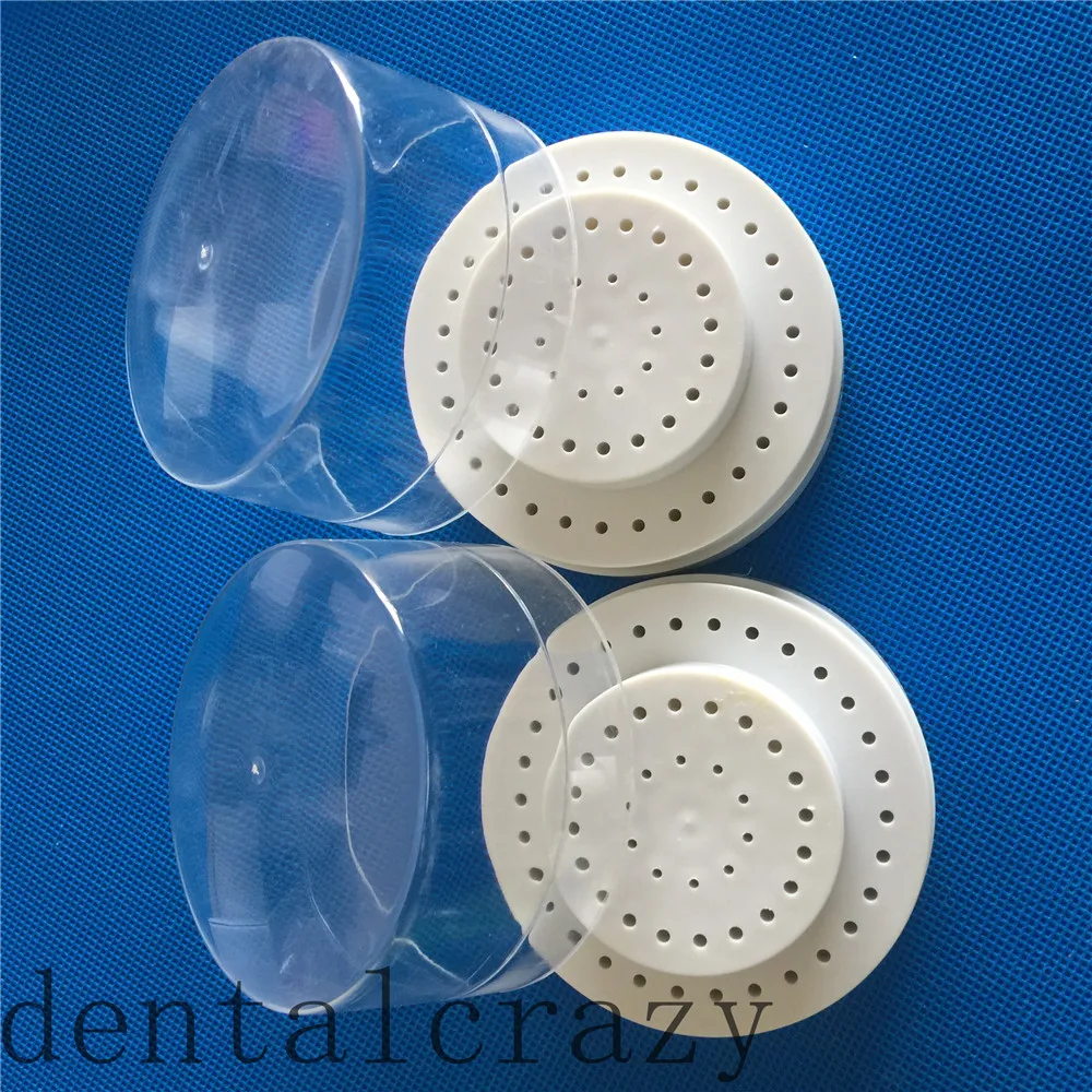 

2pcs Dental Lab Plastic Burs Holder Block Case 60 Holes Slots