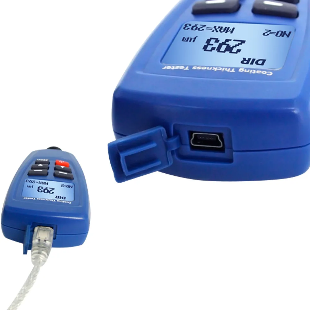 Цифровой измеритель толщины лакокрасочного покрытия 0 ~ 1250 мкм USB кабель компакт