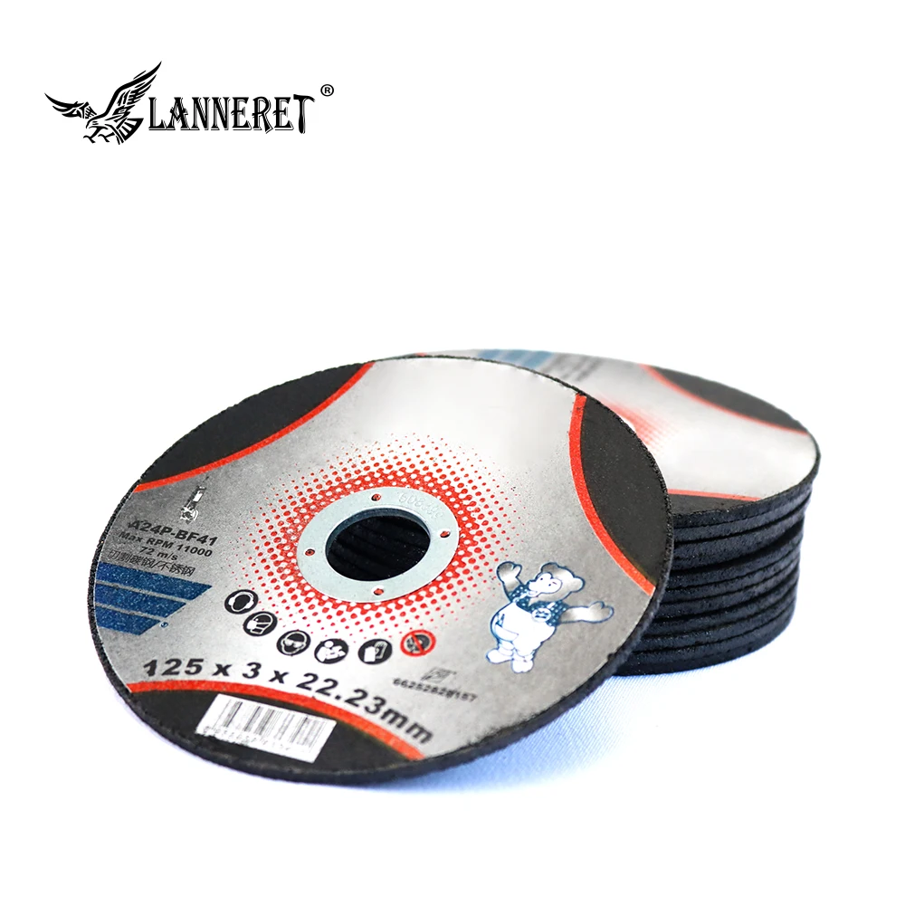 

LANNERET 125mm/5-Inch Grinding Wheel Fiber Reinforced Resin Cutting Disc Stainless Steel Metal Cutting Angle Grinder Tools