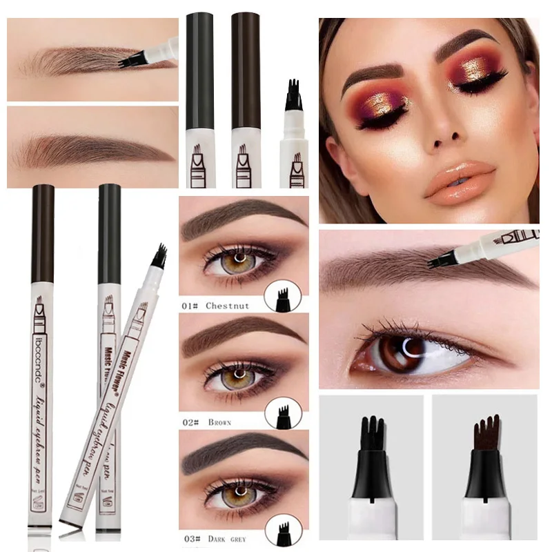 Водонепроницаемый вилка Совет бровей Тату Pen тонкой эскиз Liquid Eye Brow Pencil прочный