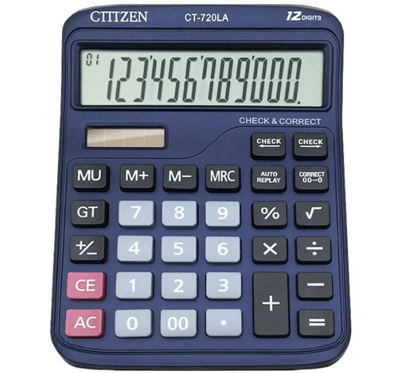 Buy CT 720LA Solar Dual Power Desktop Calculator Cute Blue Color Office