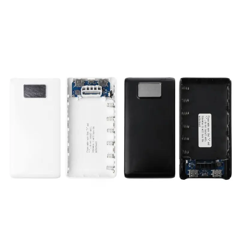 LED Display DIY 6x18650 Case Power Bank Shell Portable External Box Protector 5V 2A Type-C Micro Input LED Display DIY 6x18650 Case Power Bank Shell Portable External Box Protector 5V 2A Type-C Micro Input