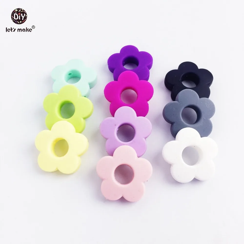 Let's Make Silicone Beads Flower 20pc Silicone Flower Small 2.7cm DIY ...