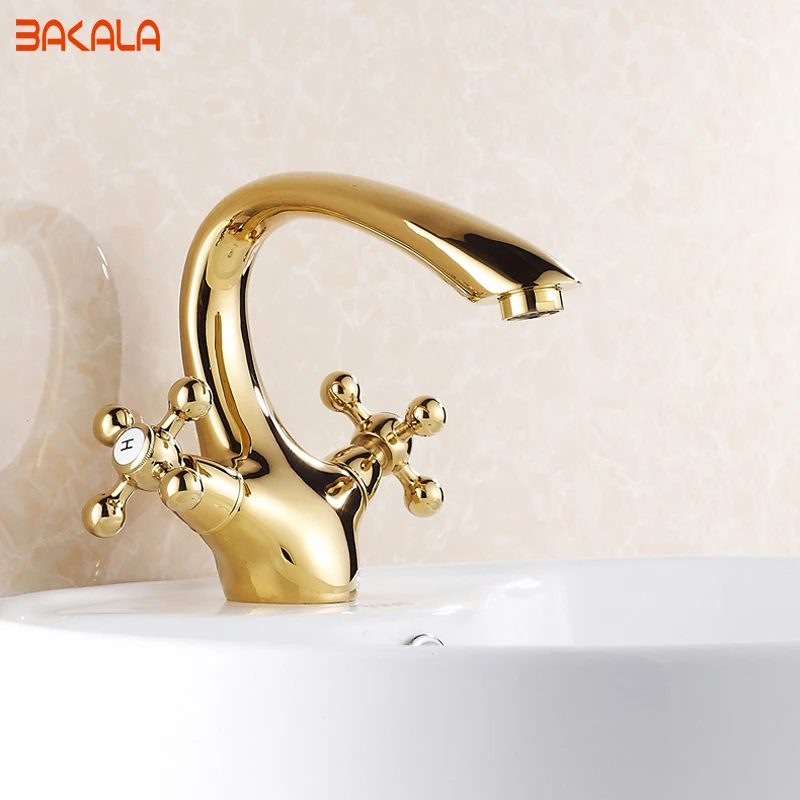 Buy Gold Bathroom Faucet Contemporary Concise Bathroom