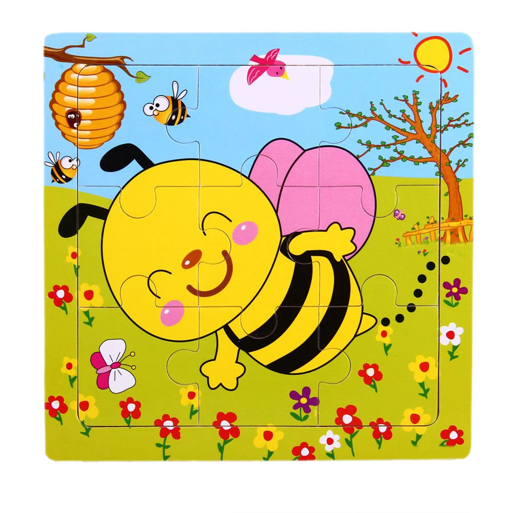 Puzzle games educational toy pattern bee wooden gift for