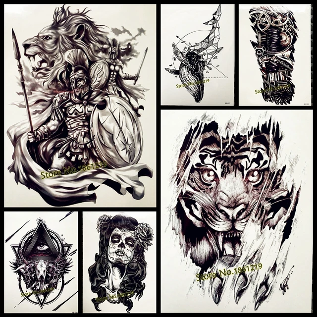 Hero Of Sparta Waterproof Temporary Tattoo Men Women Fake Body ART 21x15CM Troy Ancient Warrior Tattoo Sticker Knight Tatoos Hero Of Sparta Waterproof Temporary Tattoo Men Women Fake Body ART 21x15CM Troy Ancient Warrior Tattoo Sticker Knight Tatoos