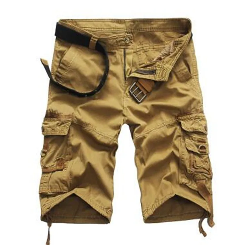 Мужские шорты Карго,, повседневная камуфляжная летняя брендовая одежда из хлопка, мужские Модные армейские рабочие шорты для мужчин размера плюс 29-38