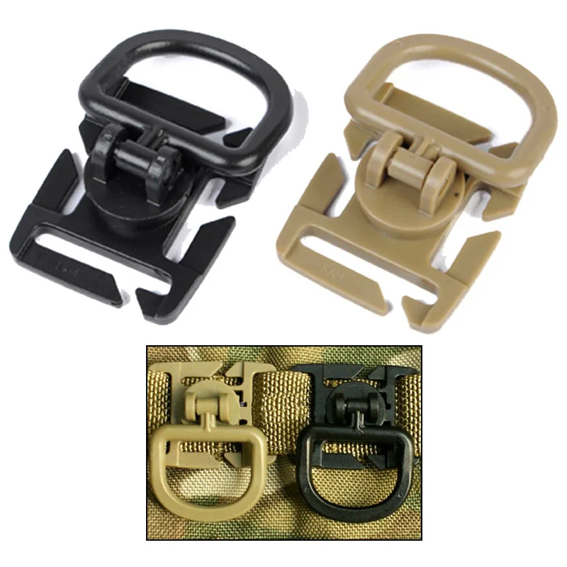 Tactical MOLLE Plastic Clamp 360 Degree with D Buckle Military Airsoft Vest Hanging Buckle Outdoor Hunting Accessories