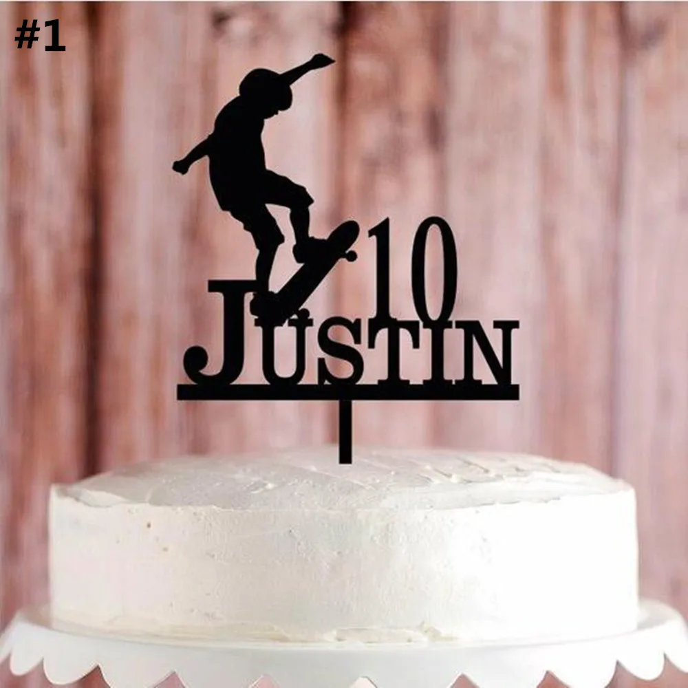 

Personalized Sport Theme Birthday Cake Topper Custom Skateboard Party Cake Decoration Toppers Birthday Cake Topper Supplies