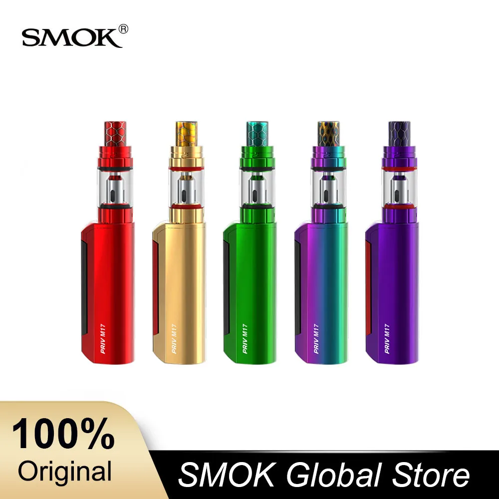 

Smok Priv M17 Kit With 1200mah Priv M17 Mod and 2ml Stick 17MM Tank Electronic Cigarette Built-in Battery Vaporizer In Stock