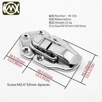 

1pc 40*67mm KIMXIN sales woodworking hardware accessories locks #Equipmentcases #luggagecase #flightcase lock Freeshipping W-316