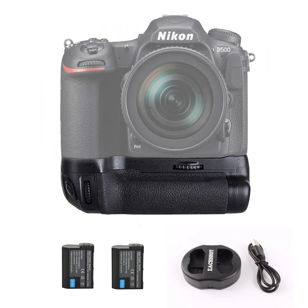 

EACHSHOT MB-D17 Replacement Battery Grip for Nikon D500 Digital SLR Cameras works with EN-EL15 With 2 Batteries And Dual Charger