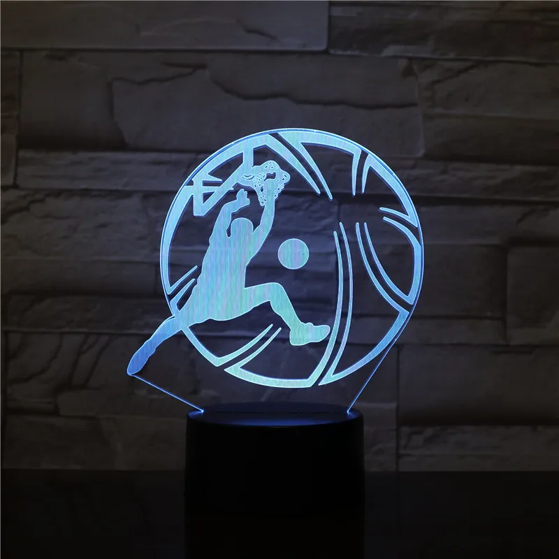 

7 Color Changing Basketball Shape LED Night Light 3D Sports Table Decorative Lamp Child Kids Baby Kit Nightlight 3D Lamp Acrylic