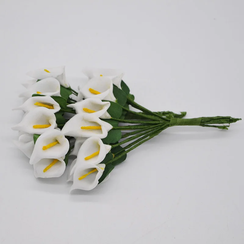 36 шт. мини PE Calla Lily искусственный цветок букет многоцветная Роза свадебное украшение цветок искусственные цветы для скрапбукинга