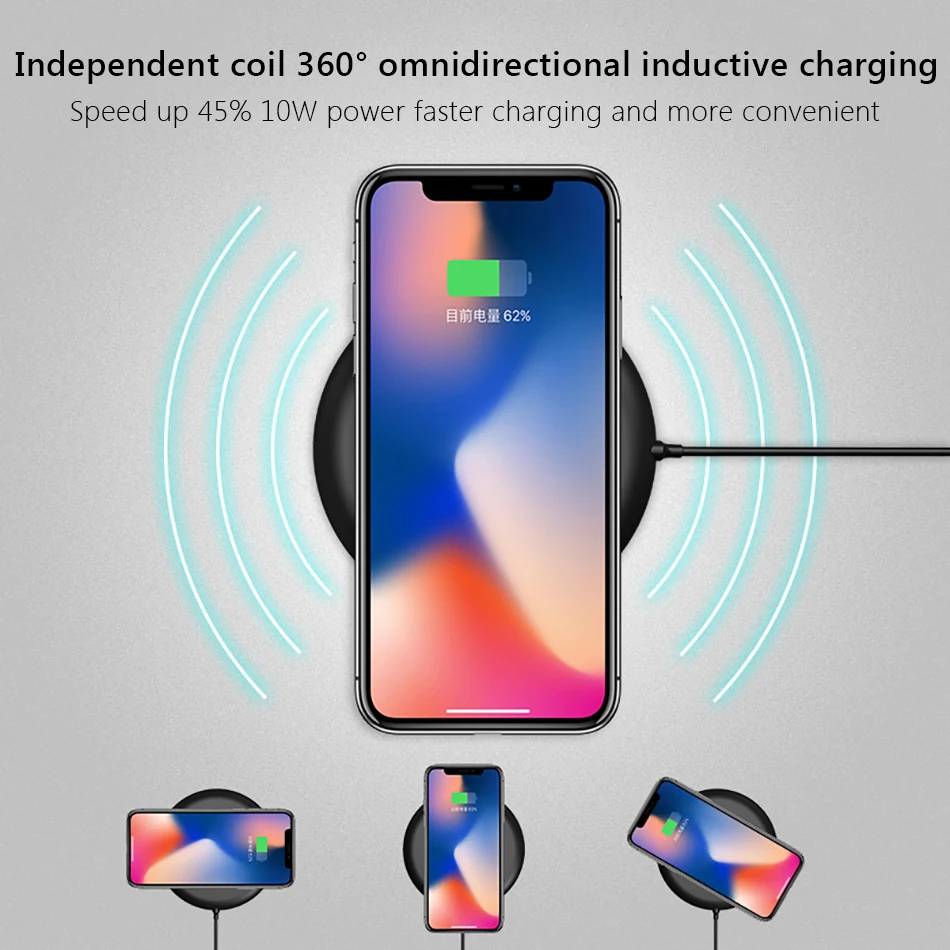 !ACCEZZ 7.5W Fast Qi Wireless Charger For iPhone X 8 8 Plus 10W Waterproof Quick Charging For Samsung Galaxy S8 S9 Plus S7 Edge (3)