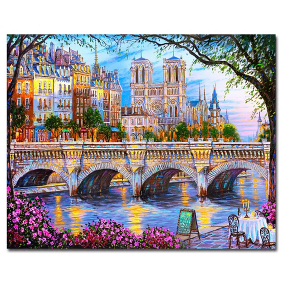 

5D Square Diamond Mosaic city landscape Diamond Embroidery Diy Needlework Cross Stitch Diamond Painting Home Decoration