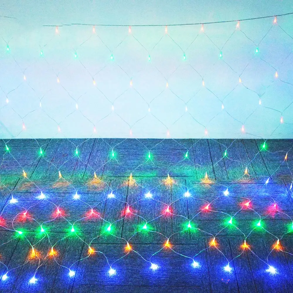

220V LED christmas lights outdoor Net Mesh string lights Garland 1.5*1.5M/3*2M/6*4M slingers garden