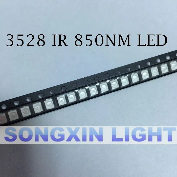 50 шт ИК 3528 SMD светодиодный 850nm инфракрасный светодиодный Диод Ночное видение светильник SMT диод 3,5*2,8*1,9 мм