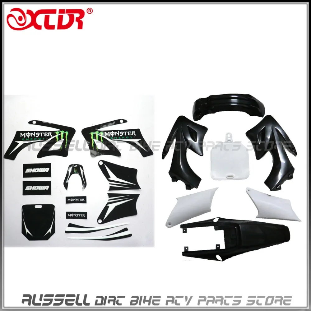 Plastic Fairing Fender and Graphic Sticker Decals kits For 125cc 250cc