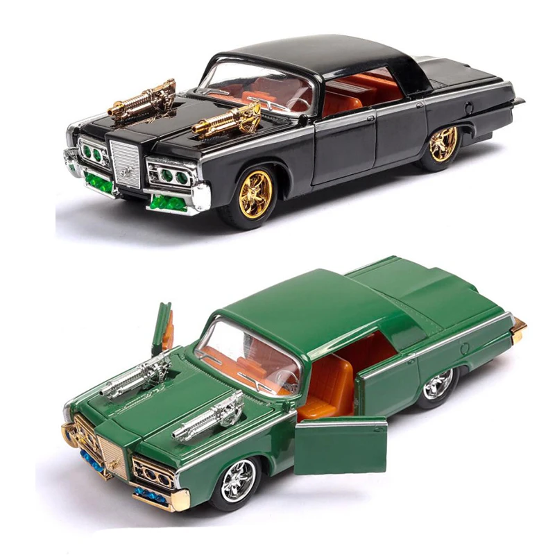 

1:43 High Simulation Retro Vintage Car Muscle Car Alloy Pull Back Car Toys Collection Model With Light and Sound V128