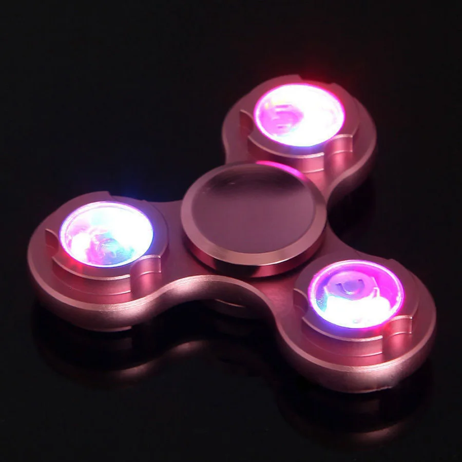 

10pcs/lot LED Lights Fidget Spinner Tri-Spinner Fidget Toy Fidgets Hand Spinner For Autism and ADHD Increase Focus/Free Shipping