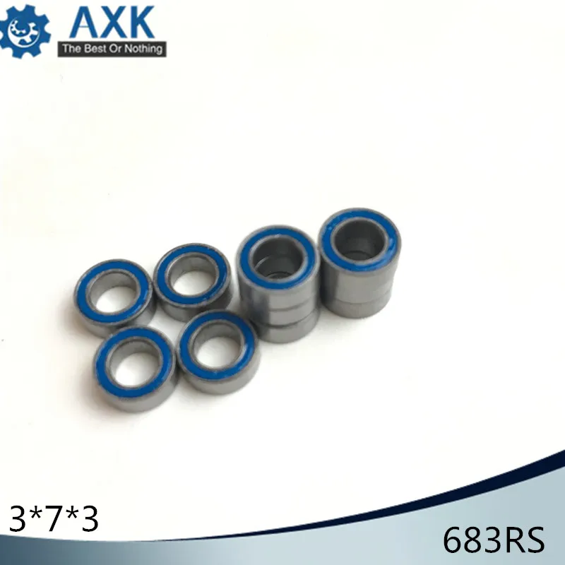 683RS подшипник ABEC 3 (10 шт.) 3*7*3 мм миниатюрный 683 2RS шарикоподшипники 618/3 RS с голубой