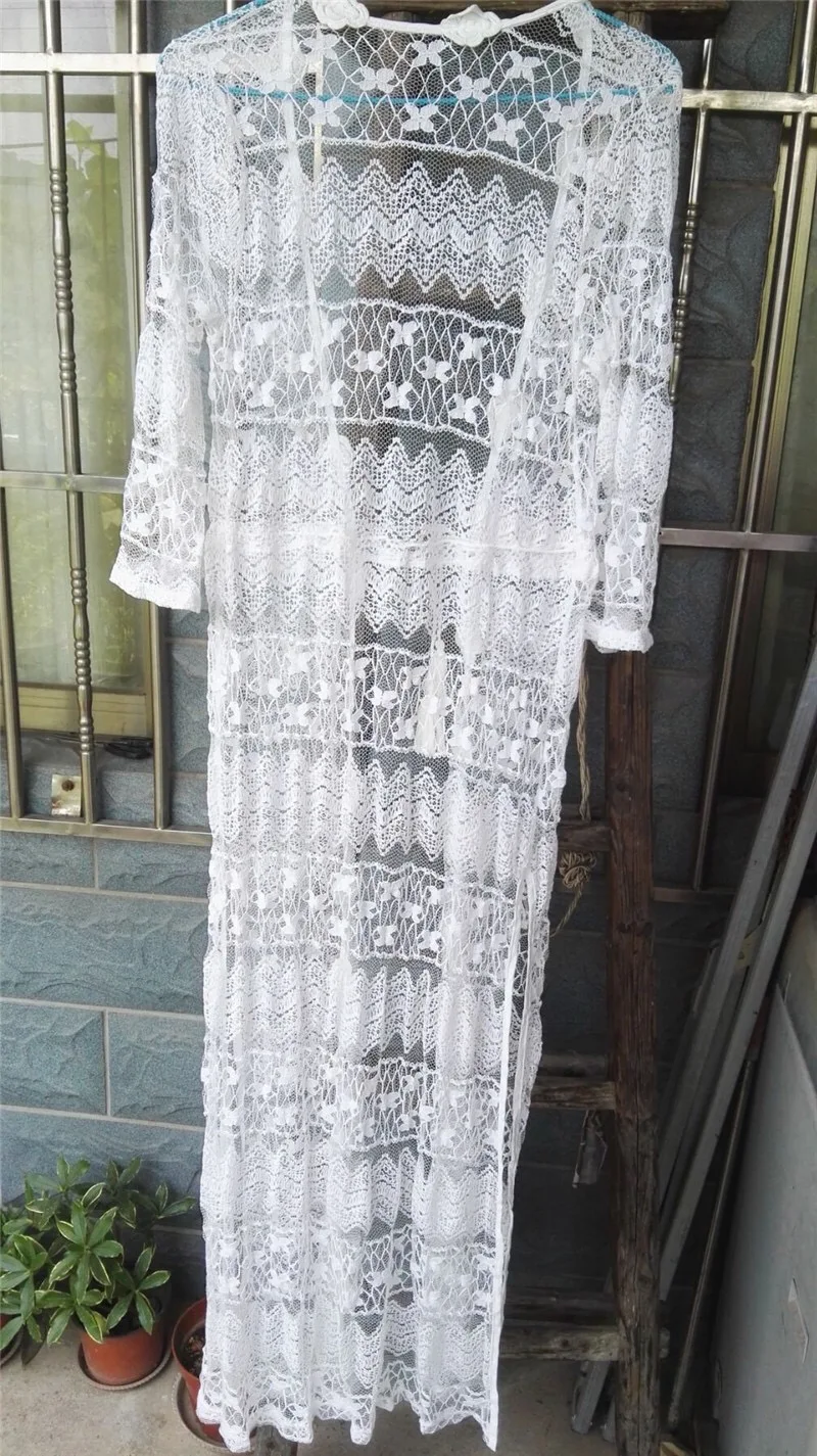 Long Lace Beach Cover up Robe de Plage Swimsuit Cover up Saida de Praia longa Women Bathing suit cover up Tunics for Beach Long Lace Beach Cover up Robe de Plage Swimsuit Cover up Saida de Praia longa Women Bathing suit cover up Tunics for Beach