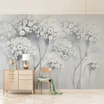 

Custom Any Size Murals Wallpaper Modern Beautiful Flowers Oil Painting Wall Cloth Living Room TV Sofa Background Wall Papers 3 D