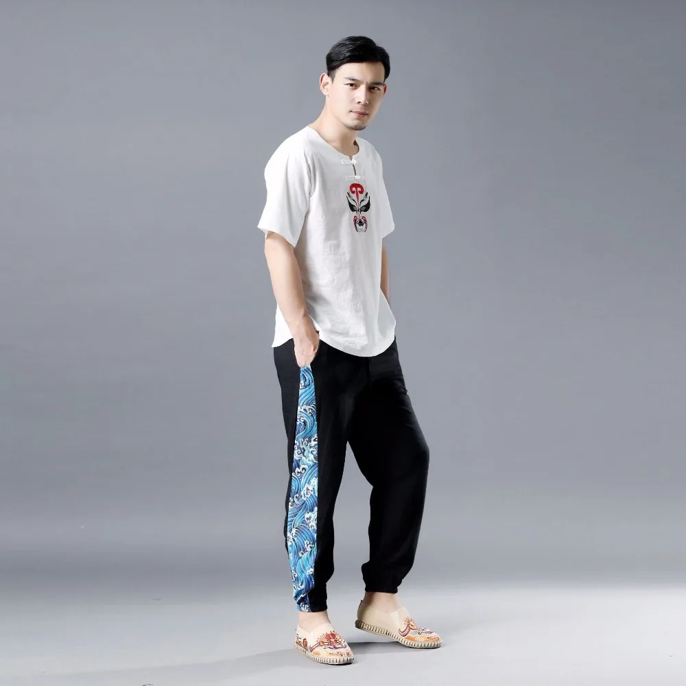 LZJN 2019 Summer Clothe Casual Harem Pants Men Fitness Trousers Male Chinese Traditional Patchwork Print Jogger Pants Harajuku (13)